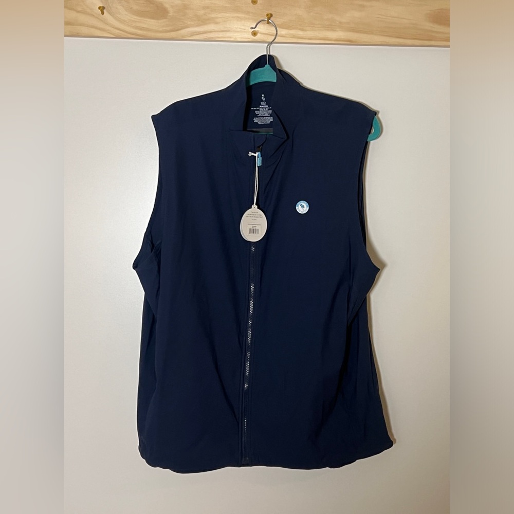 Player2 Performance Spring Vest Navy Blue Full Zip Men Size XL NWT Golf